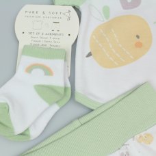 M14264: Baby Sage 3 Piece Outfit (0-6 Months)